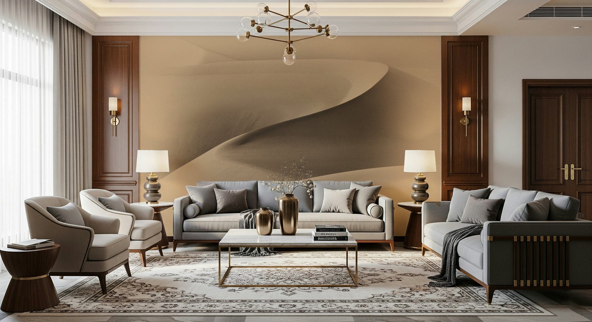 Elegant residential interior with a collected palette